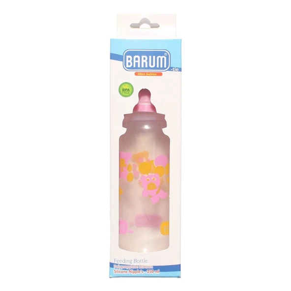 Barum Pembe Ayıcıklı Desenli Biberon 250 ml ürün görseli 1