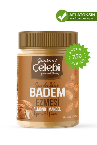 Gourmet Çelebi Badem Ezmesi 320 gr- Sürülebilir Badem Ezmesi Kahvaltılık ürün görseli 1