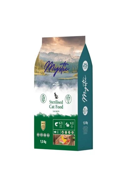 Mystic Düşük Tahıllı Kısırlaştırılmış Somonlu Kedi Maması 1,5 Kg ürün görseli 1