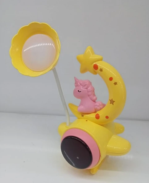 Çocuk Odası Ay ve Unicorn Desenli Gece Lambası ürün görseli 1