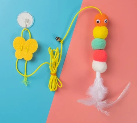 Elastik Yapışkanlı Kedi Oyun Oltası - Resim 6