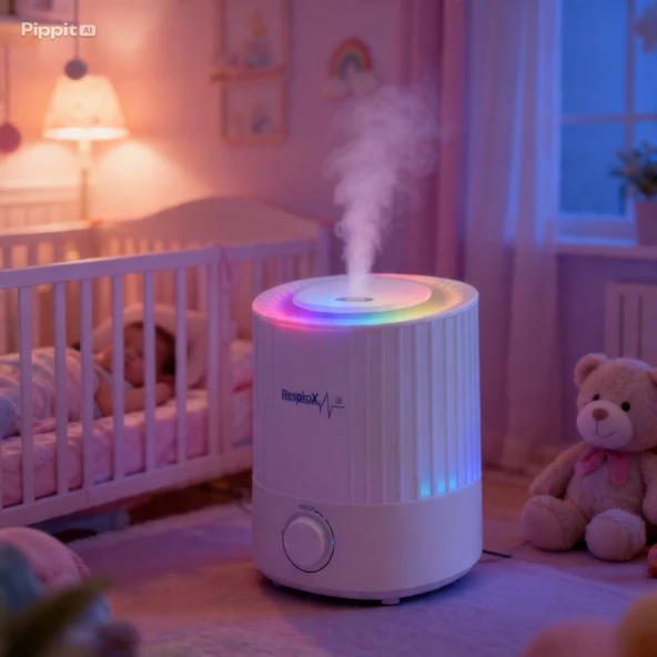 AirX-One Ultrasonik Oda Nemlendirici - 2,5L - Üstten Doldurmalı ve 7 Renk Gece Lambalı - Sessiz Çalışma (35dB) - Bebek Odasına Uygun ürün görseli 1