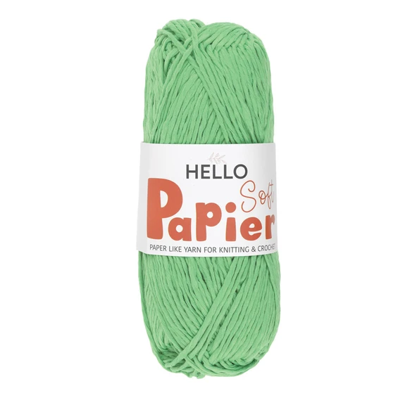 Hello Soft Papier Kağıt Çanta Örme İpi 100 Gram 100 Metre Yeşil P25 ürün görseli 1