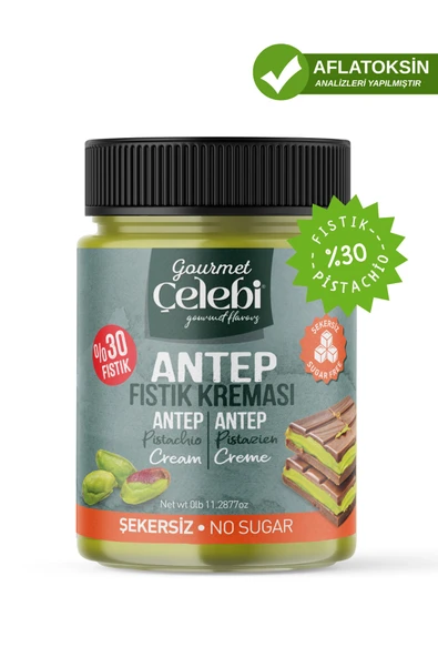 Gourmet Çelebi Şekersiz Antep Fıstık Kreması 320 Gr - Özel Sürülebilir Antep Fıstığı Kreması ürün görseli 1