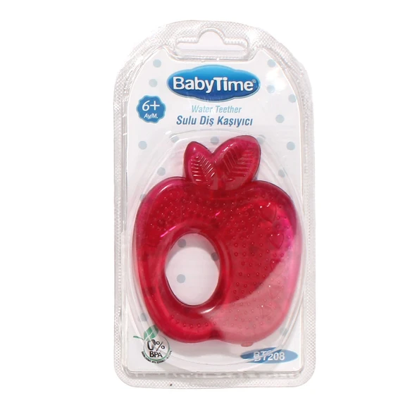 BabyTime Kırmızı Elmalı Sulu Slikon Diş Kaşıyıcı ürün görseli 1