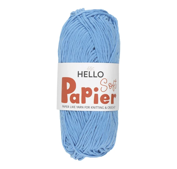 Hello Soft Papier Kağıt Çanta Örme İpi 100 Gram 100 Metre Mavi P27 ürün görseli 1