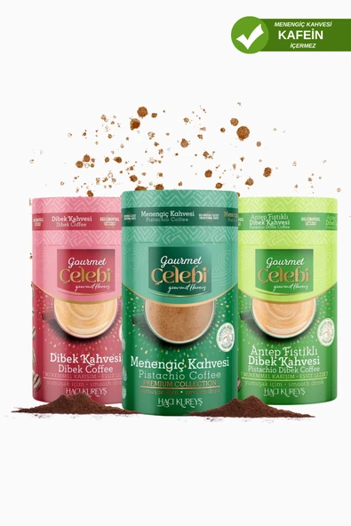 Gourmet Çelebi Fıstıklı,dibek,menengiç Kahvesi 250 gr (3'lü Kahve Çeşitleri) ürün görseli 1