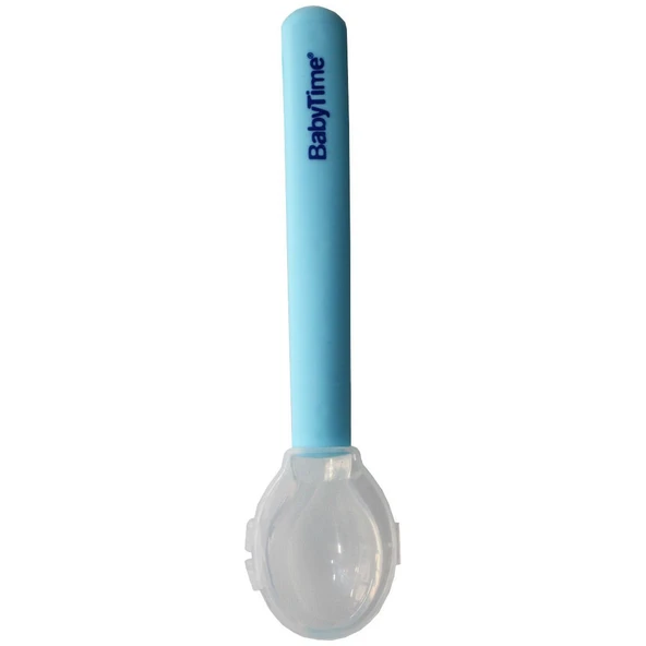 Mavi Saplı Slikon Mama Kaşığı - Resim 4