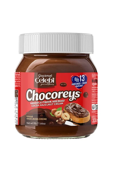 Gourmet Çelebi Chocoreys Kakaolu Fındık Kreması 330 Gr - Sürülebilir Kahvaltılık ürün görseli 1