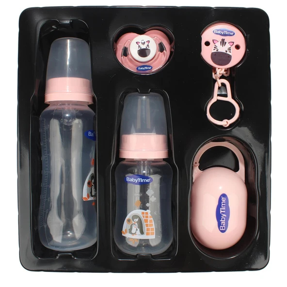 Babytime Pembe 5'li Biberon Set Kulpsuz ürün görseli 1