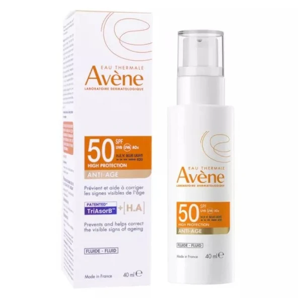 Avene SPF50 Anti-Age Fluid TriAsorb+H.A.  40 ml.- Yüksek Koruma & Yaşlanma Karşıtı Güneş Kremi ürün görseli 1