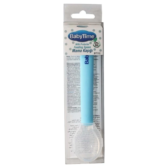 Mavi Saplı Slikon Mama Kaşığı - Resim 5