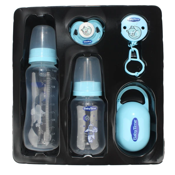 Babytime Mavi 5'li Biberon Set Kulpsuz ürün görseli 1