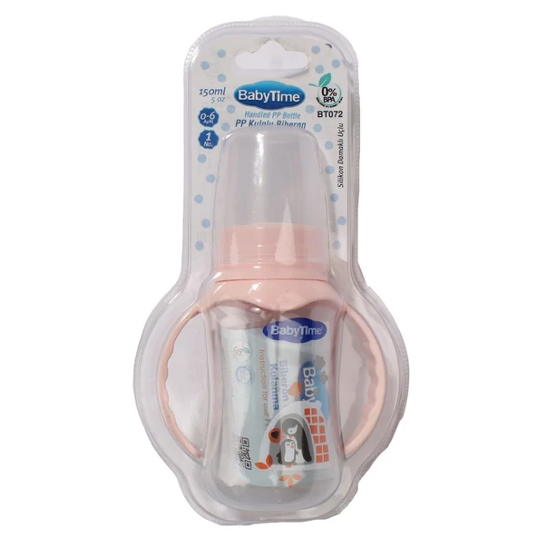 BabyTime Somon Slikon Damaklı Uçlu Kulplu Biberon ürün görseli 1