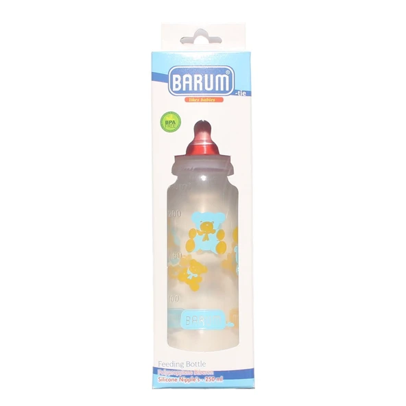 Barum Kırmızı Ayıcıklı Desenli Biberon 250 ml ürün görseli 1