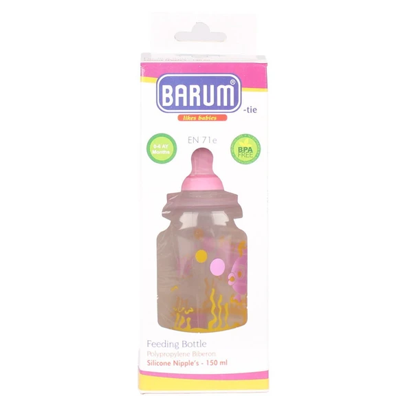 Barum Pembe Balıklı Desenli Biberon 150 ml ürün görseli 1