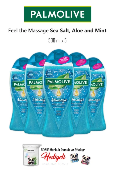 Palmolive 5 x 500 ml Sea Salt, Aloe Vera and Mint Duş Jeli ve ROSIE ürün görseli 1