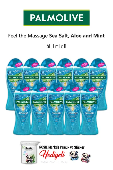 11 Adet Palmolive 500 ml Sea Salt, Aloe Vera and Mint Duş Jeli ve ROSIE ürün görseli 1
