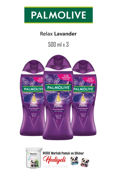 Palmolive 3'lü Relax Lavander Duş Jeli 500 ml ve ROSIE ürün görseli 1
