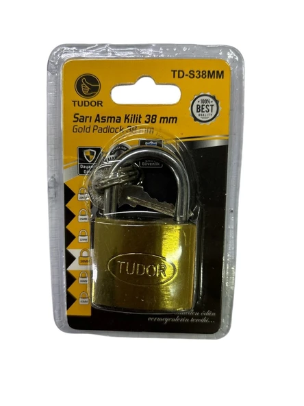 Ennalbur Tudor 38 mm Kısa Sarı Asma Kilit ürün görseli 1