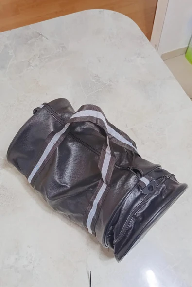 DepoTrend Kabin Boy Deri Görünüm Silindir Duffel Çanta 46X25CM ürün görseli 1