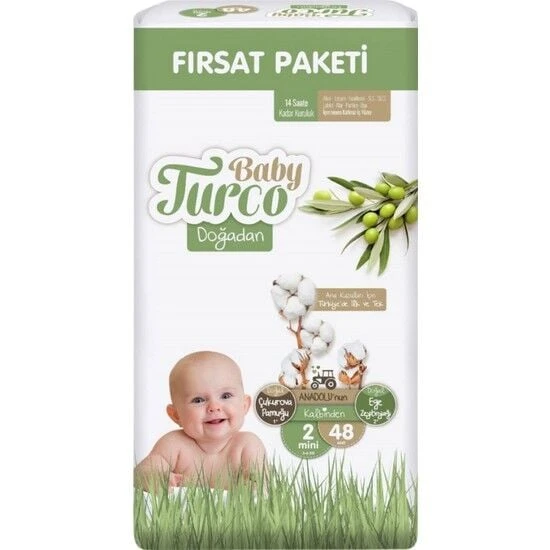 Baby Turco Doğadan Fırsat Paketi Bebek Bezi 2 Numara 48 Adet ürün görseli 1