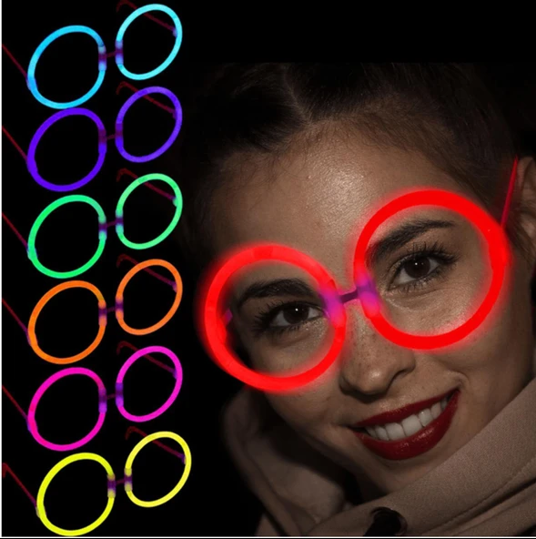 Glow Stick Yuvarlak Gözlük 12 Adet ürün görseli 1