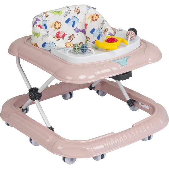 Unisex Hayvan Desenli Pudra Piyona Tuşlu Melodili Yürüteç ürün görseli 1