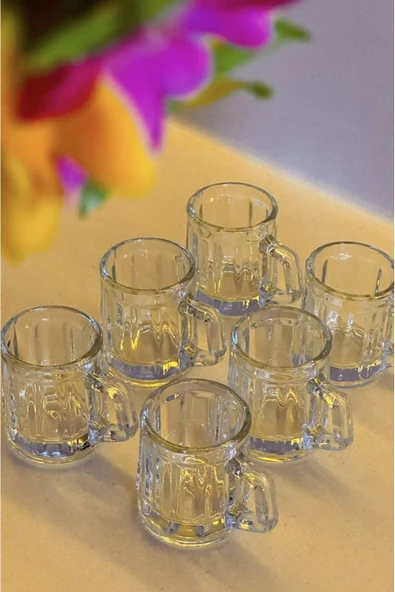 MAKRİ HOME 6’lı Kulplu Shot Cam Bardak, Çap: 4 cm • Yükseklik: 5 cm, 35 ml ürün görseli 1