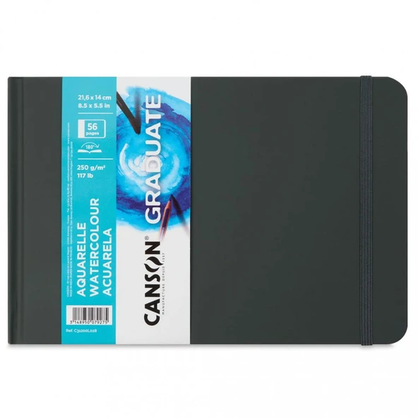 Canson Graduate Suluboya Defteri Sert Kapaklı - Yatay 250G 21,6x14 56 Sayfa ürün görseli 1