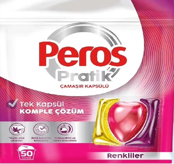 Peros Çamaşır Deterjanı Tableti (Kapsülü) Renkliler Için 50 Adet ürün görseli 1