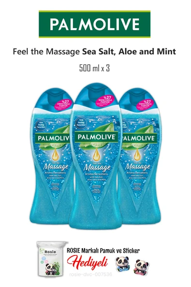 Palmolive 3'lü Sea Salt, Aloe Vera and Mint Duş Jeli 500 ml ve ROSIE ürün görseli 1