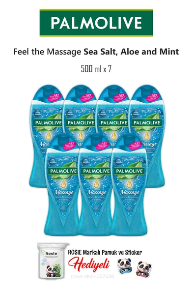 7 Adet Palmolive Sea Salt, Aloe Vera and Mint 500 ml Duş Jeli ve ROSIE ürün görseli 1
