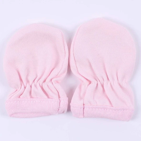 Pembe Lastikli Bebek Eldiveni - Resim 2