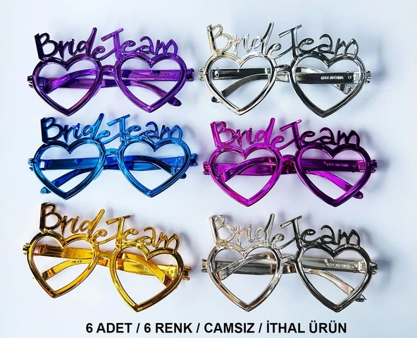 Kalpli Bride Team Gözlük Seti 6 Renk - Resim 3