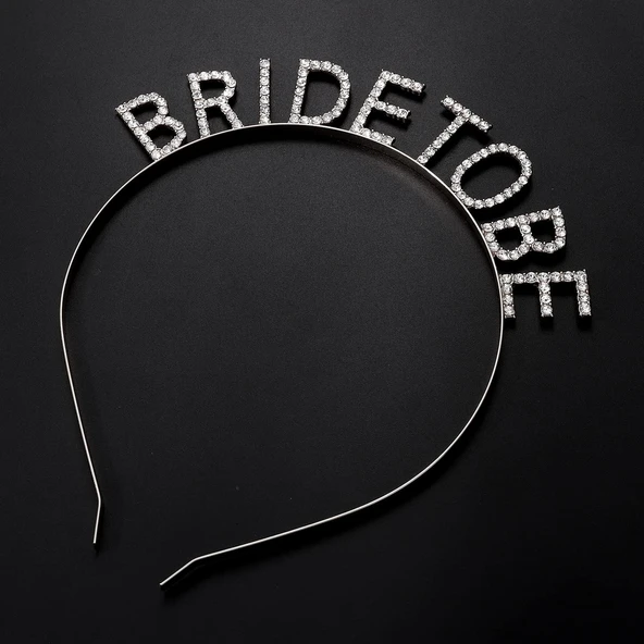 Gümüş Kaplama Kristal Taşlı Bride To Be Gelin Tacı ürün görseli 1
