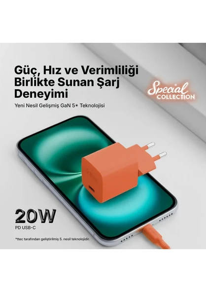 Ttec 2SCG20CNS Ttec Smartcharger Gan 20W Pd Seyahat Hızlı Şarj Aleti + Usb-C - Lightning 3A Kablo ürün görseli 1
