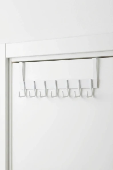 MAKRİ HOME 7’li Metal Kapı Arkası Askılık – Beyaz – 45 cm, Yüksek Taşıma Kapasiteli, Kolay Montajlı ürün görseli 1