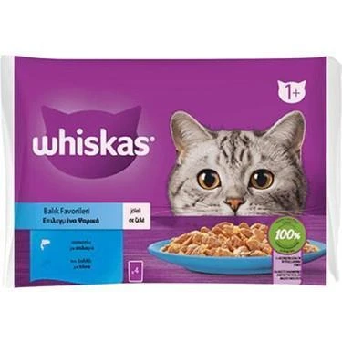 Whiskas Balık Favorileri Jöleli Kedi Yaş Maması 4x85 Gr ürün görseli 1
