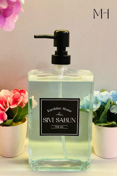 MAKRİ HOME 750 ml Modern Ve Şık Tasarım Cam Sıvı Sabun & Deterjanlık ürün görseli 1