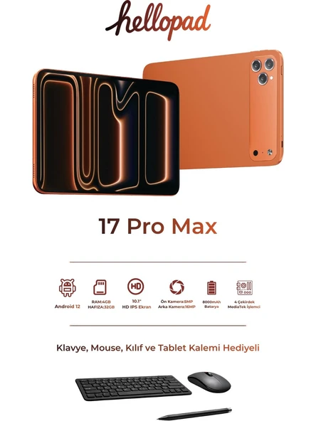 17PROMAX TABLET KILIF+KIRILMAZ+KLAVYE+KALEM HEDİYELİ ürün görseli 1