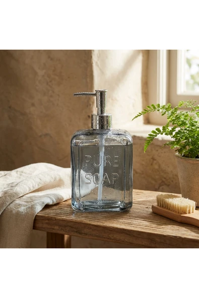 MAKRİ HOME Renkli Cam Sıvı Sabunluk, 500 ml, Mavi ürün görseli 1