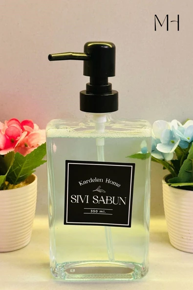 MAKRİ HOME 350 ml Modern Ve Şık Tasarım Cam Sıvı Sabun & Deterjanlık ürün görseli 1