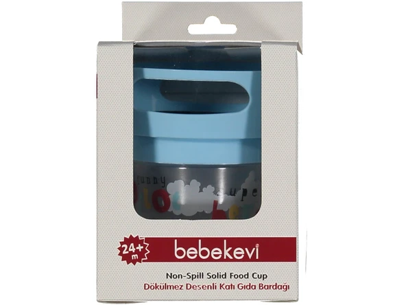 Bebekevi Mavi Desenli Dökülmez Katı Gıda Bardağı ürün görseli 1