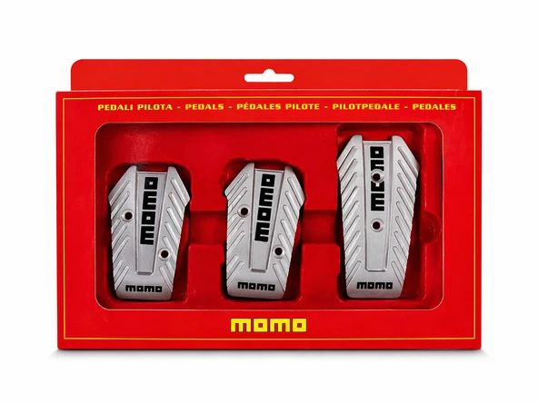 Mega Oto Market Momo Manuel Pedal Seti Krom Spor Tasarım Kaymaz Alüminyum Pedal Kaplama ürün görseli 1
