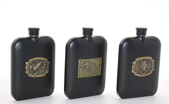 Paslanmaz Çelik Kabartmalı Tekli 6 Oz Matara ürün görseli 1