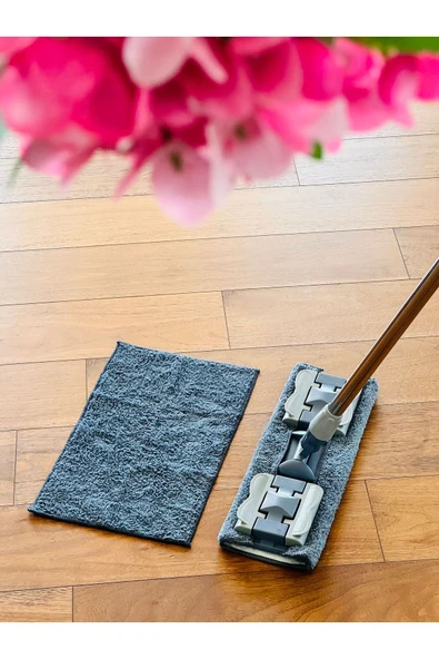 MAKRİ HOME Gri Mop, Pratik ve Şık, Cam, Fayans,Duvar,Ahşap Parke,Yüzey Temizleyici, Mandallı, Mikrofiber Paspas ürün görseli 1