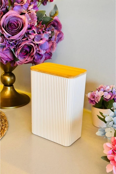 MAKRİ HOME Bambu Kapaklı Saklama Kutusu - 2 Litre (15 x 9 x 21 cm) ürün görseli 1