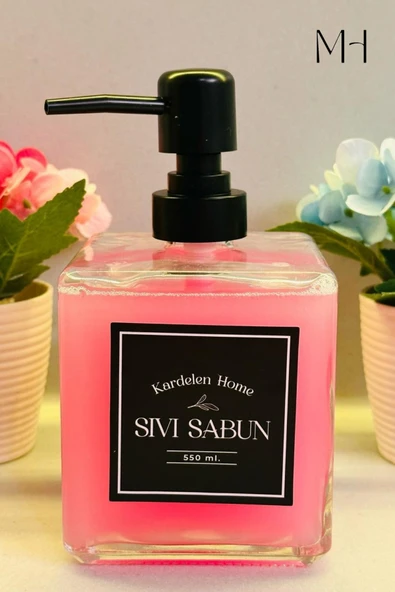 MAKRİ HOME 550 ml Modern Ve Şık Tasarım Cam Sıvı Sabun & Deterjanlık ürün görseli 1