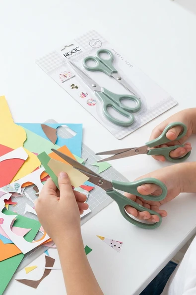 Rooc 2'li Çok Amaçlı Makas Seti – Küçük Boy Yeşil, 14.5 Cm ürün görseli 1